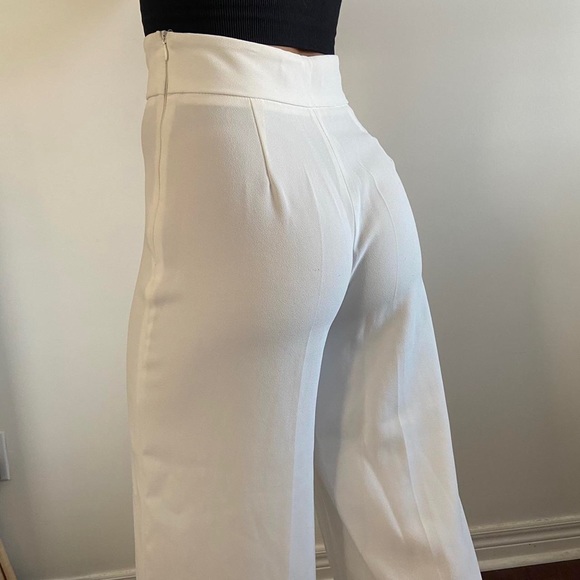 Zara NWT White Lightweight Casual Relaxed Fit Business Casual Pants Slacks Sz L - Picture 5 of 9
